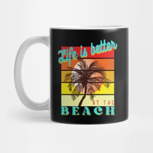 Life is better at Beach Retro Vintage Sunset Mug